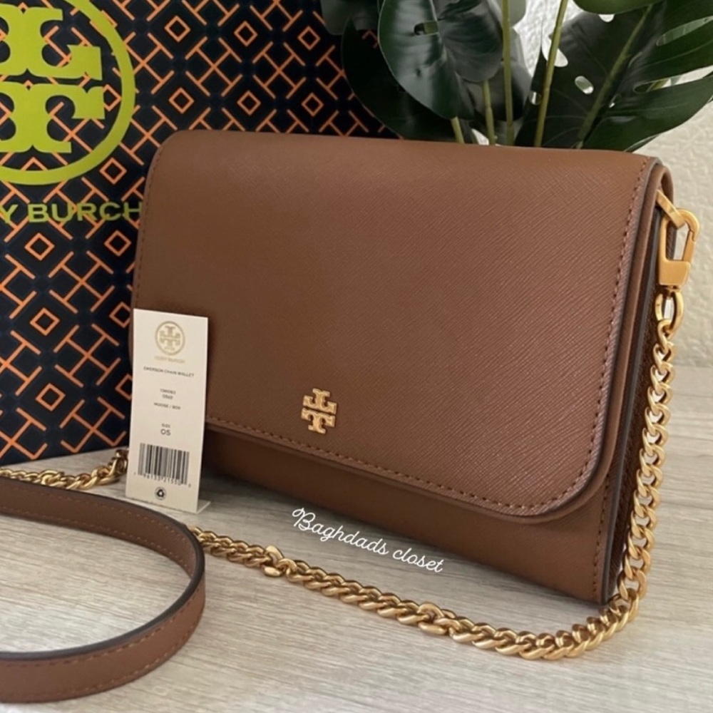 New,Tory Burch emerson chain crossbody wallet - Picture 2 of 10